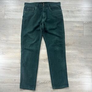 Brooks Brothers Men's 35x32 (31.5) Corduroy Emerald Green 5 Pocket Chino Stretch